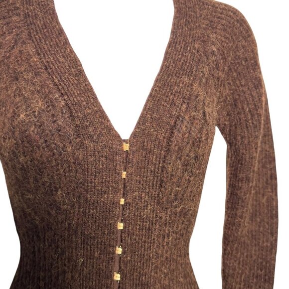 Cult Gaia Bessiana Sweater Dress in Java Brown long sleeve size XS nwt - Picture 7 of 14